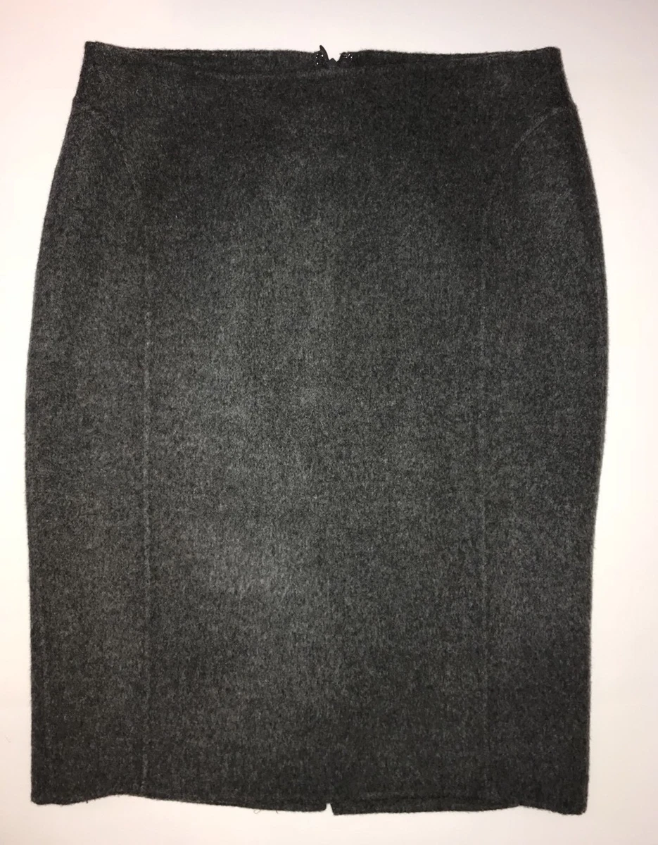 Gray wool skirt knee length cheap