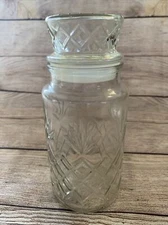 VTG 1983 Mr. Peanut Clear Glass Canister Planters Jar With Lid Anchor Hocking