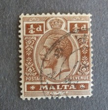 MALTA King George V, 1/4d Postage Revenue, Used