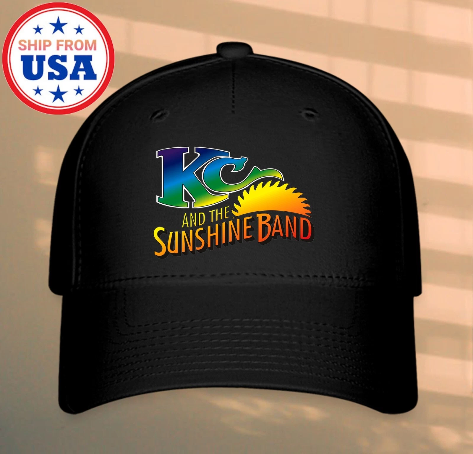 KC Sunshine Black Hat Baseball Cap Size S/M & L/XL
