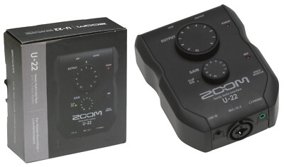 Zoom U-22 Handy Mobile Audio Interface 2-Channel USB 48V Phantom Power OPEN BOX