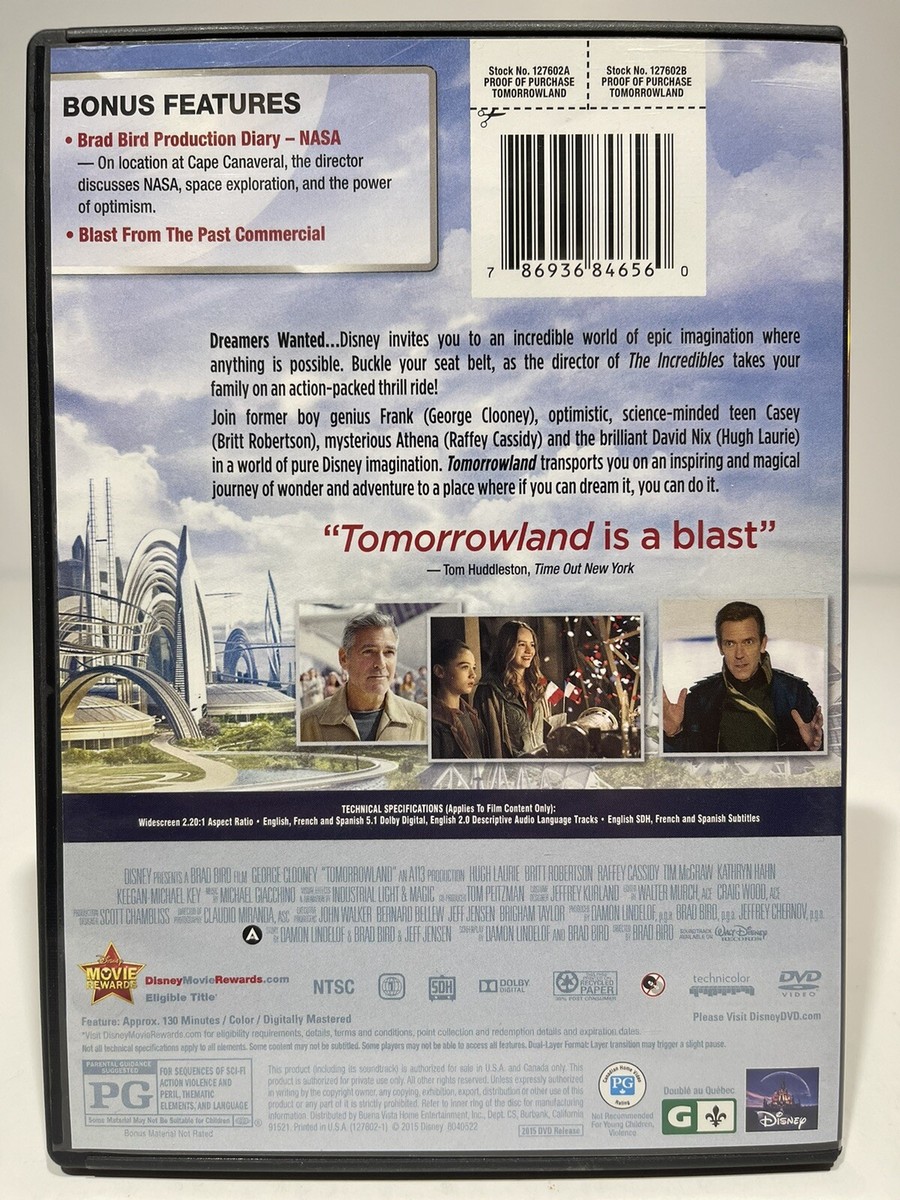 Tomorrowland (DVD, 2015) 786936846560| eBay