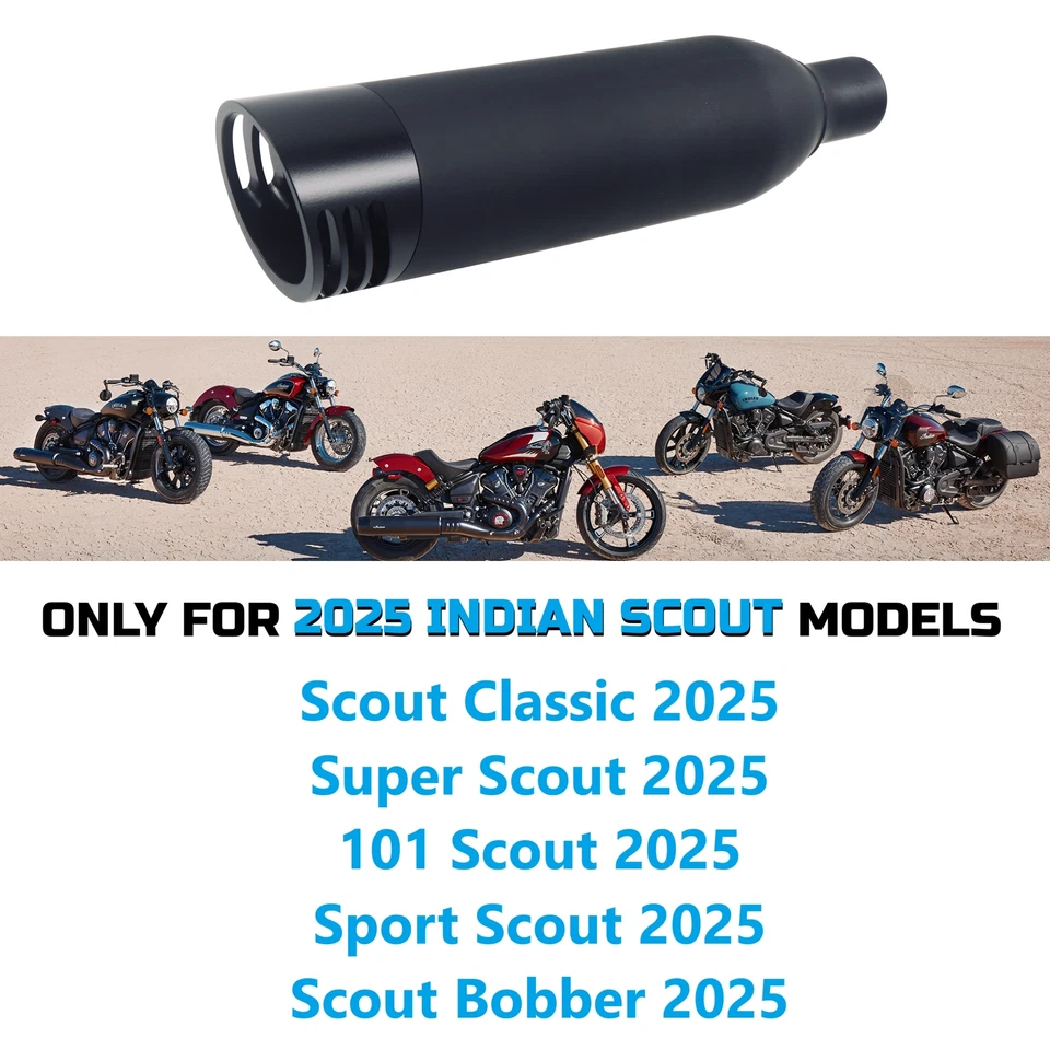 Increíble escape Deep Rumble Sound de 4,0"" antideslizante para modelos Indian Scout 2025 Foto 2 de 4