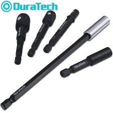 DURATECH 5PC Socket Adapter &Extension Bar 1/4 Hex Shank 1/4" 3/8" 1/2" Adapters