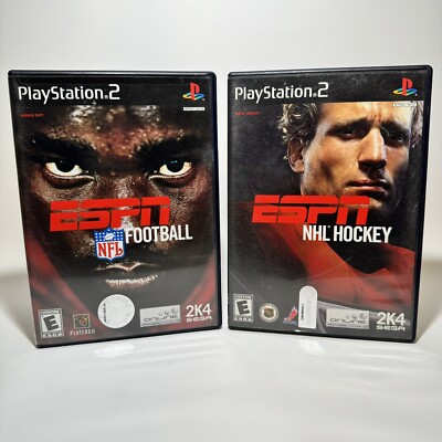PS2 Lot 2 CIB Sports Games NFL Football + NHL PlayStation 2 Resurfacing Needed
