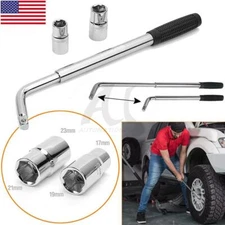 Telescoping Lug Wrench Standard Sockets Breaker Bar Wheel Tire Rim Lock Nut 4way