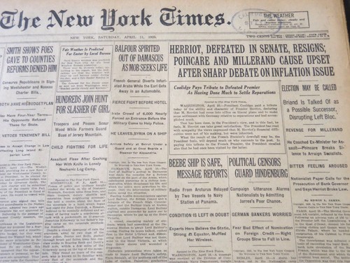 1925 APRIL 11 NEW YORK TIMES - RUTH'S CONDITION IS MUCH IMPROVED - NT 5435 - Picture 2 of 3