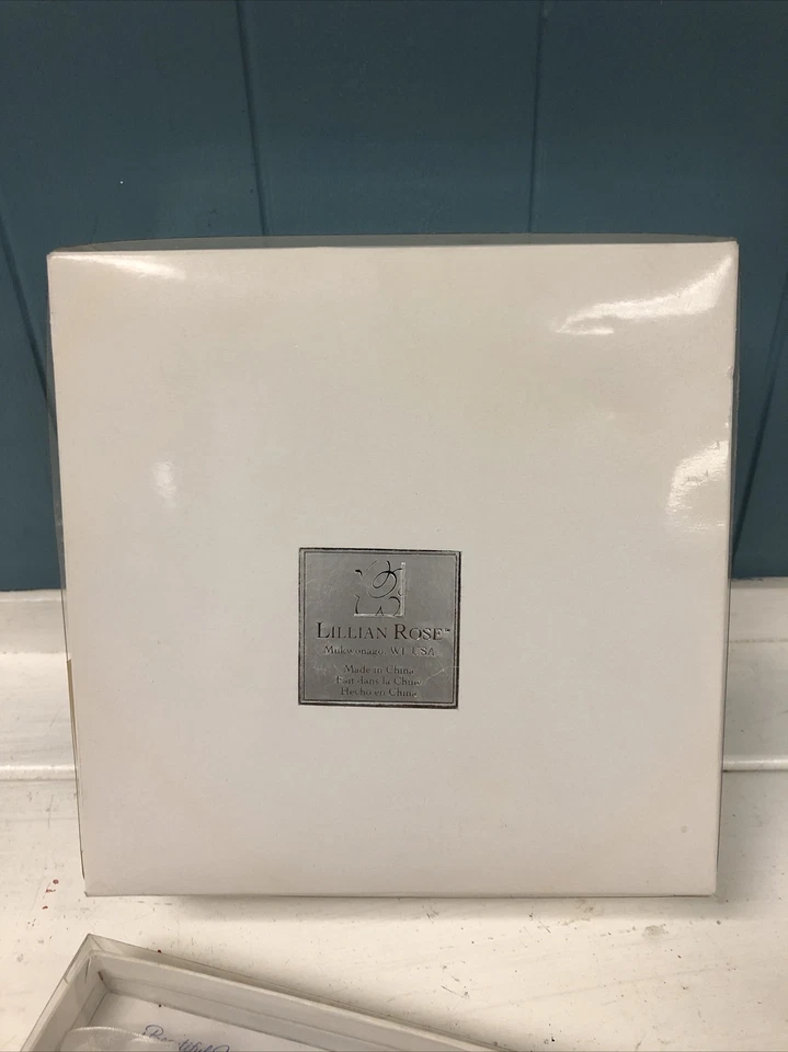 "Nueva almohada portadora de anillo Lillian ROSE negra blanca 8"" + guirnalda con guirnalda boda" Foto 3 de 4