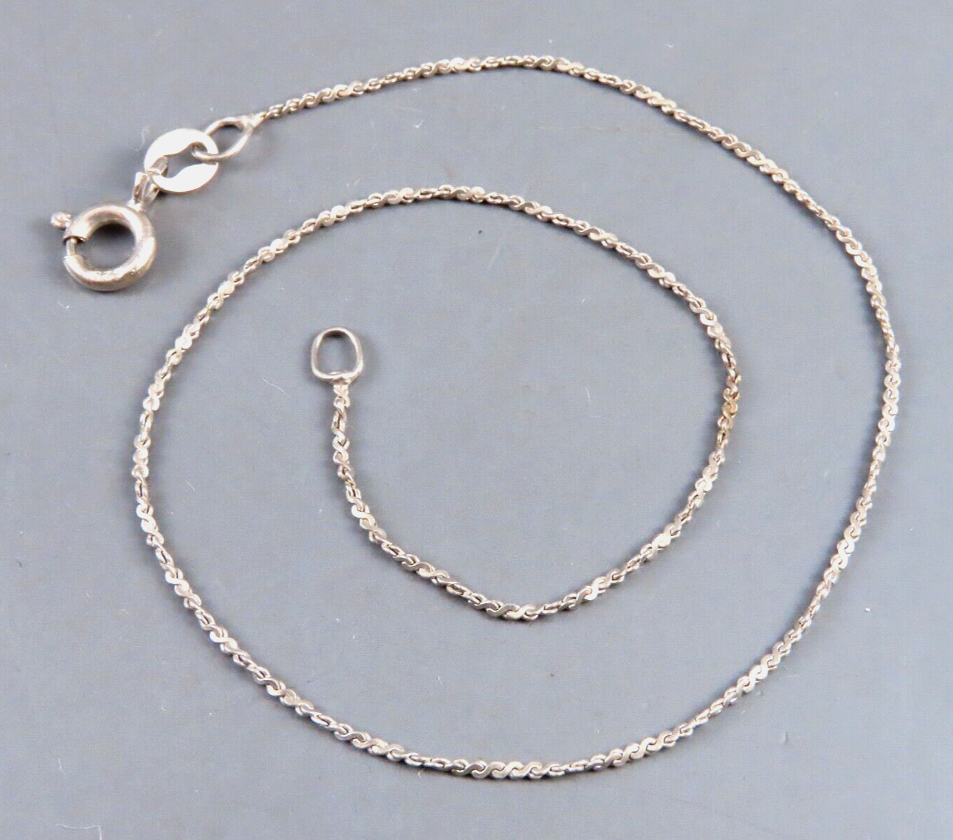 STERLING SILVER Super Skinny TWISTED SERPENTINE CHAIN BRACELET 9.25