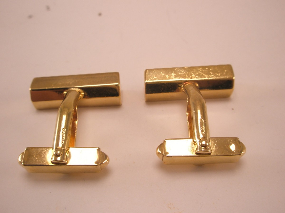 Brick Block Gold Tone Quality Vintage Cuff Links mason brick layer View 6