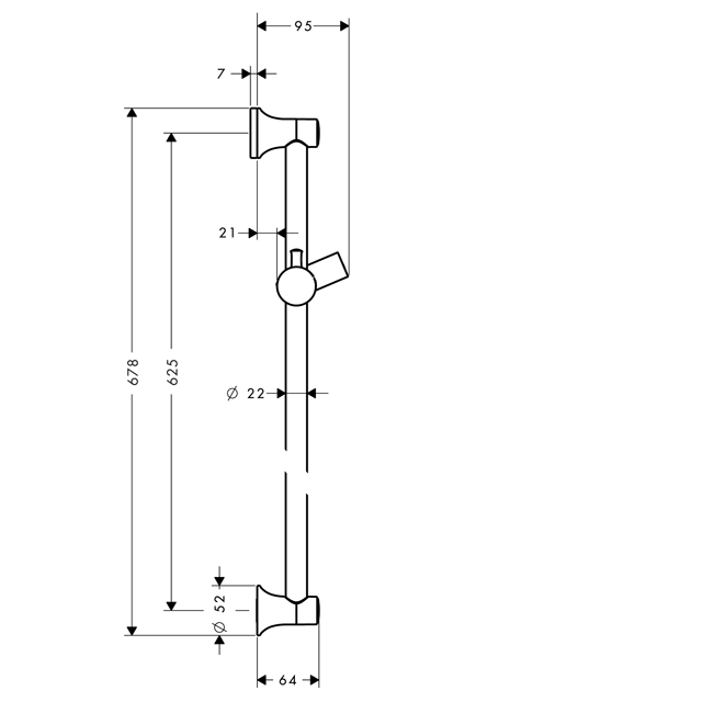 Hansgrohe Unica Unica Unica Classic a Muro 650 mm Cromo senza Tubo Doccia 27627000 610a0e Hansgrohe Unica Unica Unica Classic a Muro 650 mm Cromo senza Tubo Doccia 27627000 610a0e