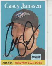 CASEY JANSSEN SIGNED 2007 TOPPS HERITAGE #395  - TORONTO BLUE JAYS