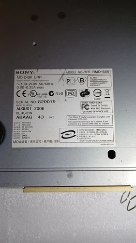 SMO-S561 9,1 Go Disque SCSI Magnétique Optique Externe