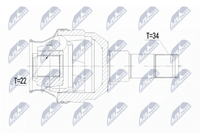 Nty NPW-PL-052 Gelenksatz Antriebswelle Hinterachse Links, Hinterachse Rechts