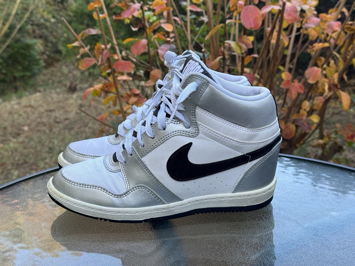 Nike Force Sky Hi White Silver Women's Size 9 Sneakers