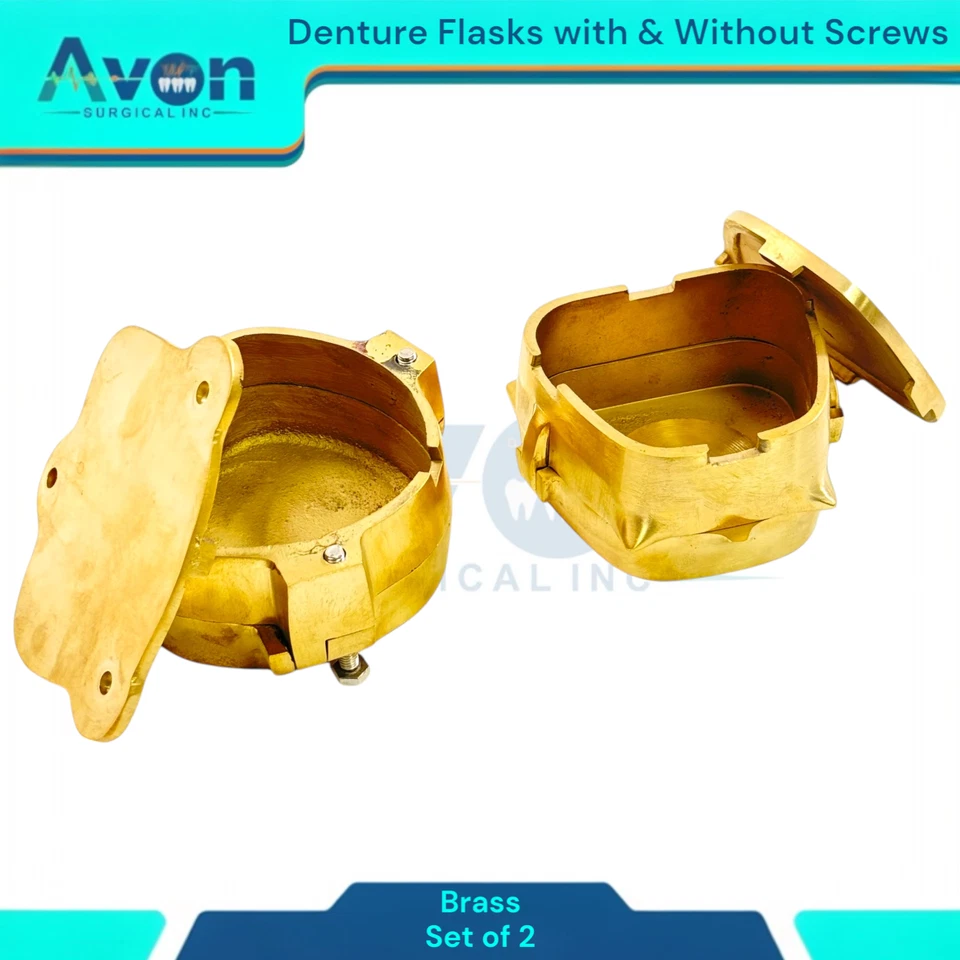 Conjunto de 2 frascos de latão para fazer próteses com e sem parafusos - Ferramentas odontológicas de laboratório - Imagem 4 de 4