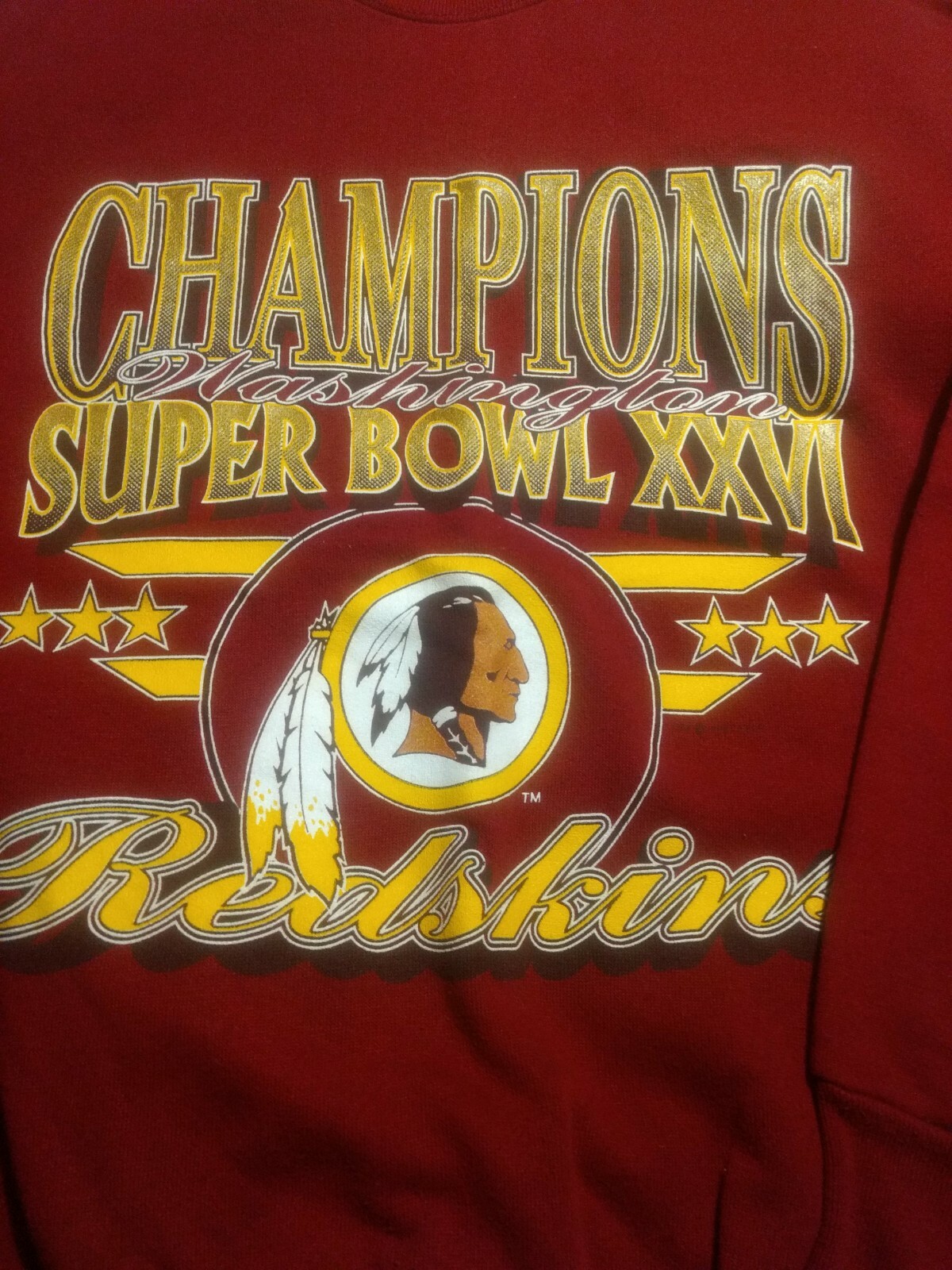 1991 Washington Redskins XXVI Superbowl Champs Sweatshirt Sz L-xl | eBay