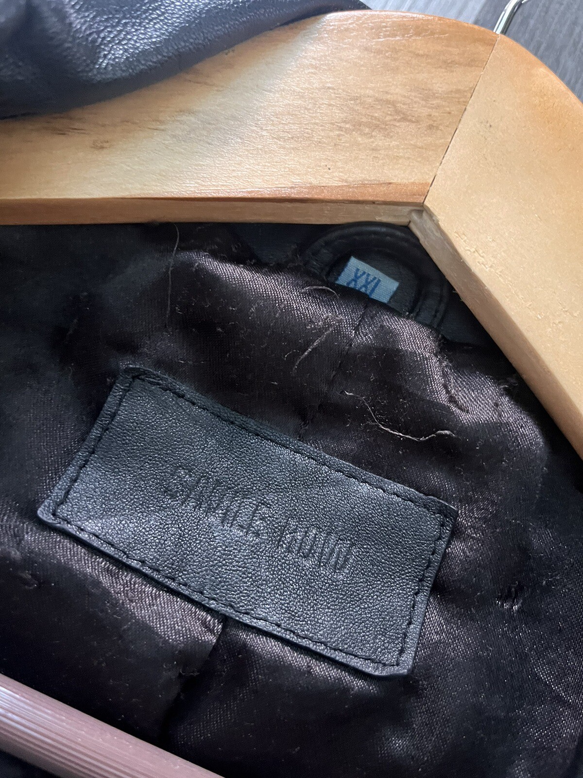 FILA Giacca in pelle Savile Row da uomo 2XL vera pelle nera cerniera intera