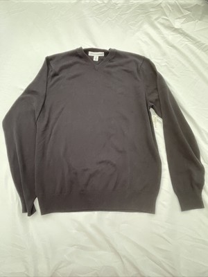 Amazon Essentials Men's V-Neck Pull on Sweater Cotton Comfort Black Size Large