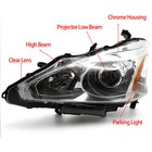 AmeriLite For 2013-2015 Altima 4Dr Sedan Projector Chrome Housing Halogen Replacement Headlights Assembly Pair - Driver And Passenger Side In | Whizz Headlight Assemblies - Foto 2