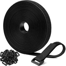 26Ft x 0.8In Adjustable Cable Straps with 30 Buckles, Free Cut Length, Black ...