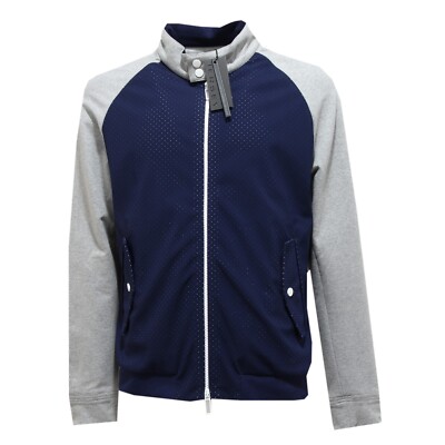 4088M giubbotto uomo blu PAOLO PECORA jersey cotone bomber men coats jackets