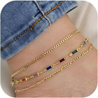 Plated Ankle Bracelets Trendy Waterproof Anklets for Women 14K Real Gold/Silver