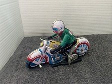 Vintage Litho Tin Toy Wind Up Motorcycle 1960s China MS 702 Works 