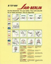 Karta bezpieczeństwa Air Berlin 737-800 żółta