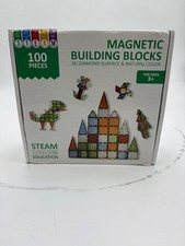 100PCS MAGNETIC TILES MAGNETIC 3D BUILDING BLOCKS SET EDUCATIONAL - MULTI