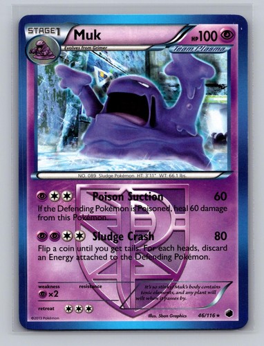 Muk 46/116 Rare Plasma Freeze Pokemon Near Mint