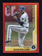 2021 Topps Big League Award Winners Red Foil 1/1 Devin Williams #277 1s4s