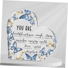 Christian Gifts for Women Butterfly Christian Desk Decor Inspirational Blue