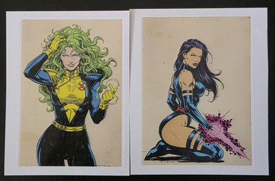 Marvel Xmen Stickers Polaris and Psylocke Collectible