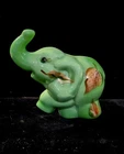 Fenton Chameleon Stepping Elephant Figurine~ Hand Painted & Signed.