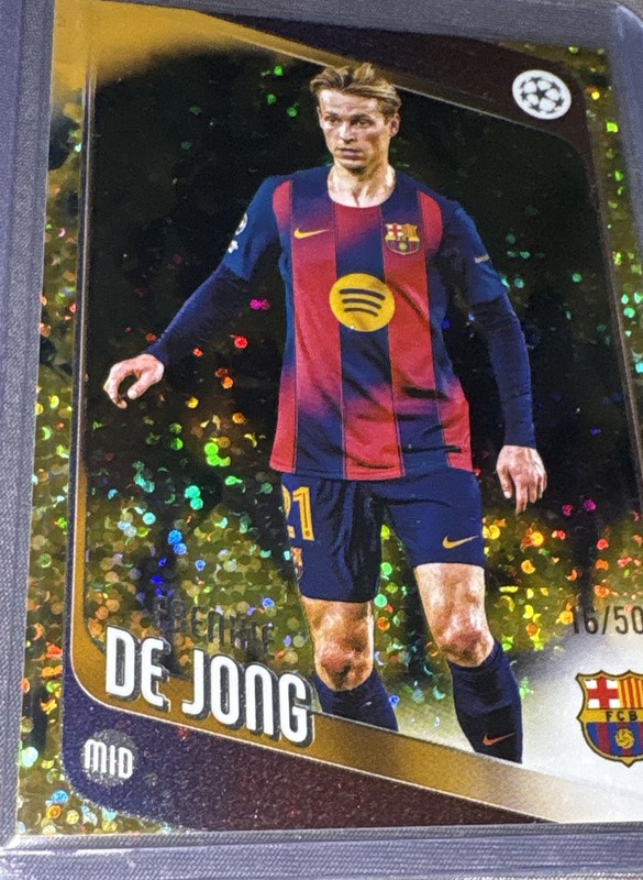 2025-26 Topps Uefa Club Competitions - Frenkie de Jong #135 Gold Raindrops /50