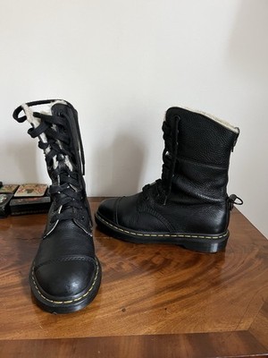 Dr. Martens Aimilita, Brown Fur Boots, Winter Shoes Size UK 6, EU 39 US 8 Doc Dr. Martens Aimilita Faux Fur Lined Leather Boot Women 8  main image 4