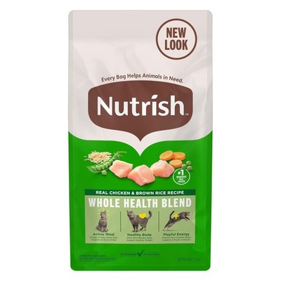 Nutrish Real Chicken & Brown Rice Recipe Dry Cat Food, 6 lb. Bag, Packaging M...