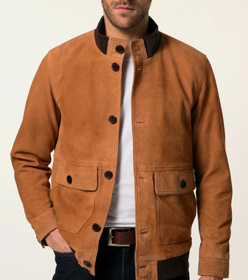 New Brown Leather Jacket Men Pure Suede Flight/Bomber Size XS S M L XL XXL 3XL