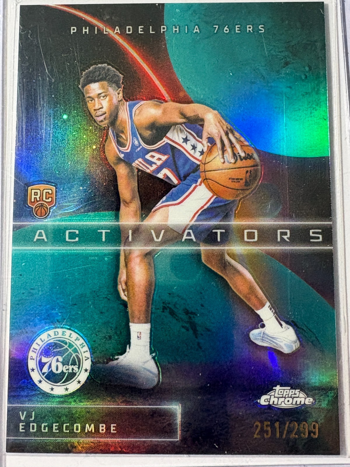 VJ Edgecombe 2025-26 Topps Chrome Activators Teal Refractors #AC-13 (RC) 251/299