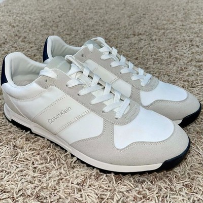 Calvin Klein Men s Granit Sneakers Shoes White Ivory, Size 11.5 (New)