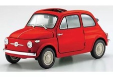 Kyosho 1/18 Fiat Nuova 500 Coral Red Diecast Model, Openable Doors, New