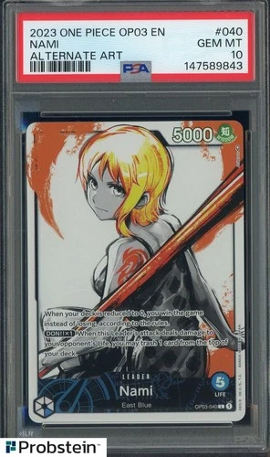 2023 One Piece OP03 En #040 Nami Alternate Art PSA 10 GEM MINT