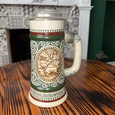 Vintage Avon 1979 Fishing & Hunting Metal Lid Beer Stein