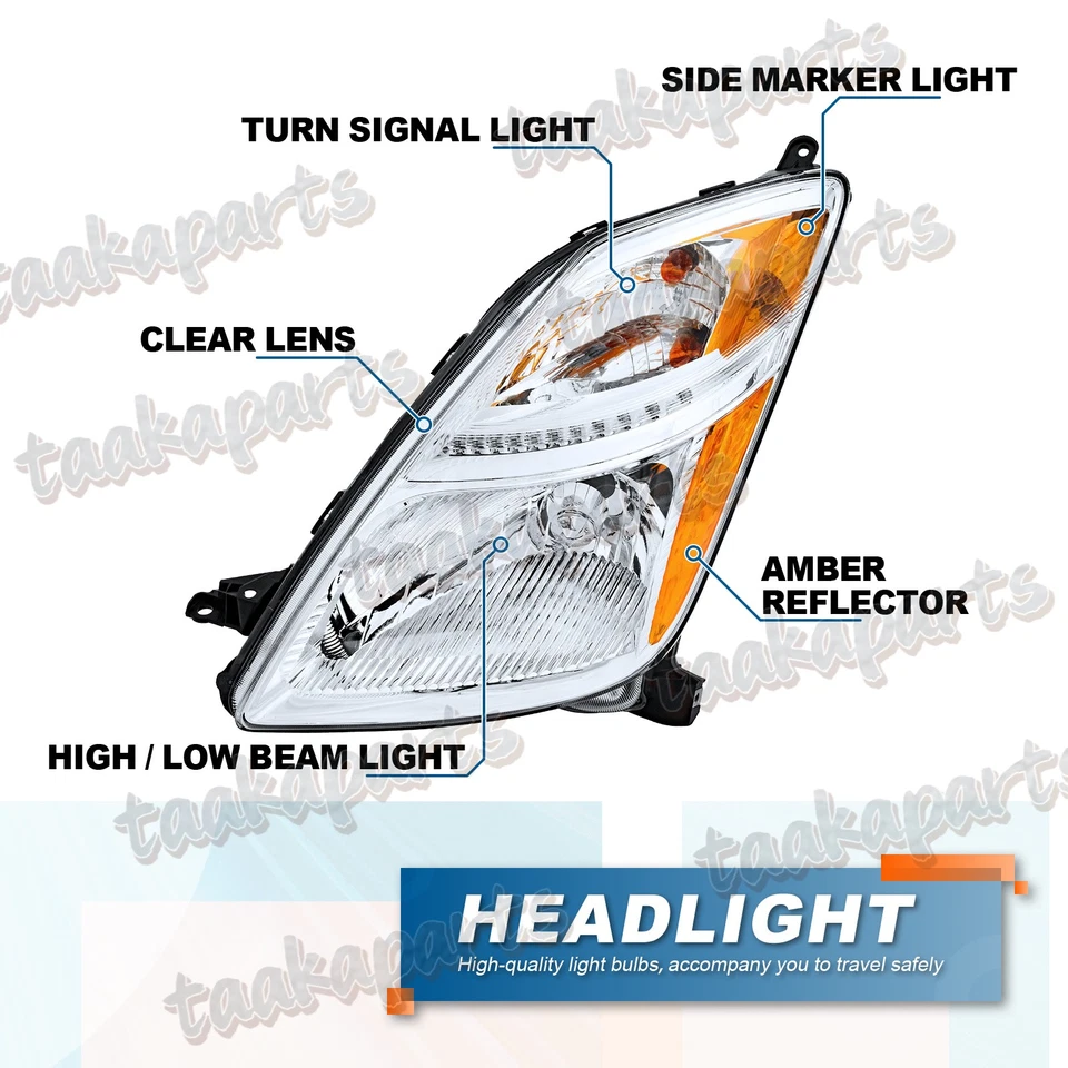 Par de faros halógenos derecha izquierda para Toyota Prius 2006 2007 2008 2009 Foto 4 de 4