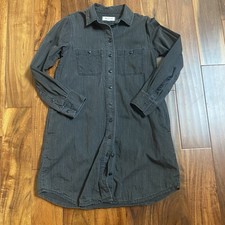 Madewell denim dress black longsleeve womens XSmall collared button up cotton