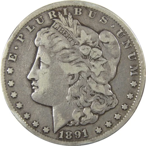 1891 CC Morgan Silver Dollar AG About Good $1 Coin SKU:I24502