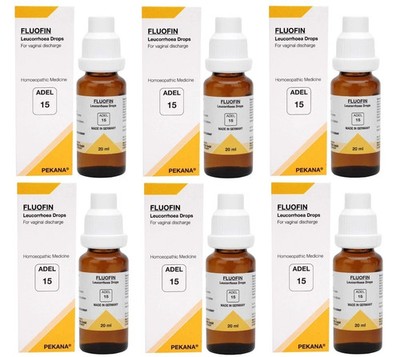 ADEL 15 Women White Discharge Drops Pack of 6 Natural Homeopathic Remedy Care
