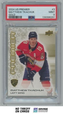 2024-25 Upper Deck Premier Gold Matthew Tkachuk PSA 9 /25 #3 Florida Panthers