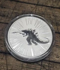 1 oz 999 Silver Round - Godzilla round  Godzilla BU